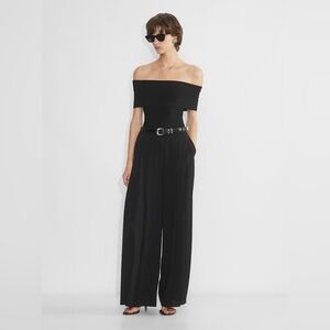 Aritzia TEN Applaud Black Knit Bandage Style Off The Shoulder Top Black NWT